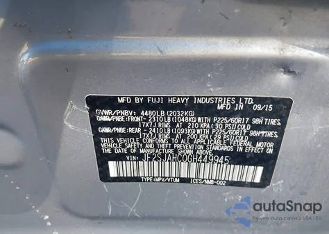 2016 Subaru Forester 2.5I Limited from USA, damaged, VIN JF2SJAHC0GH449945